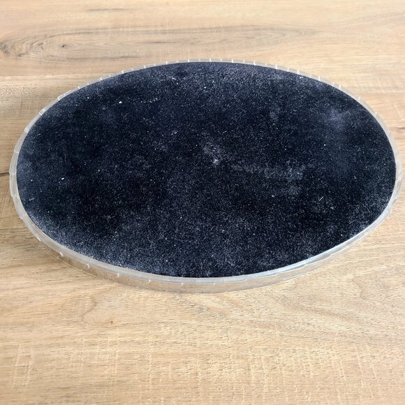 Vintage vanity Lucite Acrylic mirrored oval Tray. - Picture 4 of 4